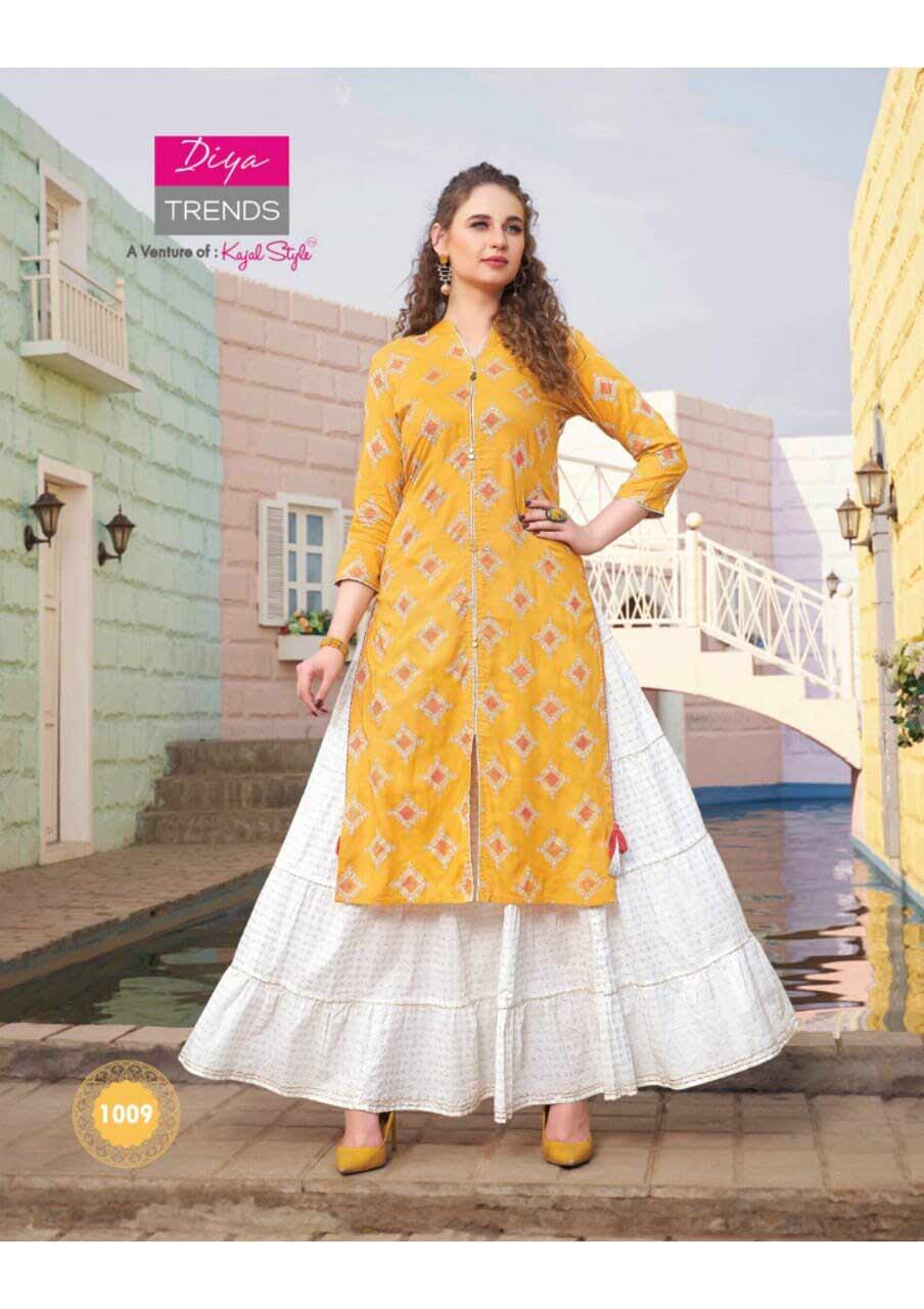 Diya Florence Vol-1 Rayon Cotton Kurti Supplier Diya Florence Vol-1 Rayon Cotton Kurti Supplier